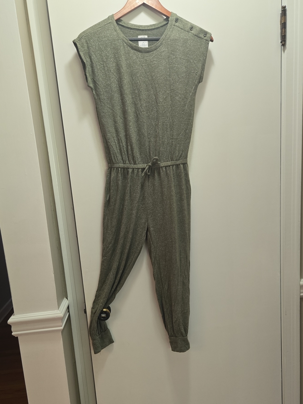 GAP Olive Green Sleeveless Kids Jumpsuit with Drawstring Waist